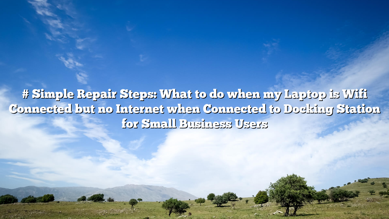 # Simple Repair Steps: What to do when my Laptop is Wifi Connected but no Internet when Connected to Docking Station for Small Business Users